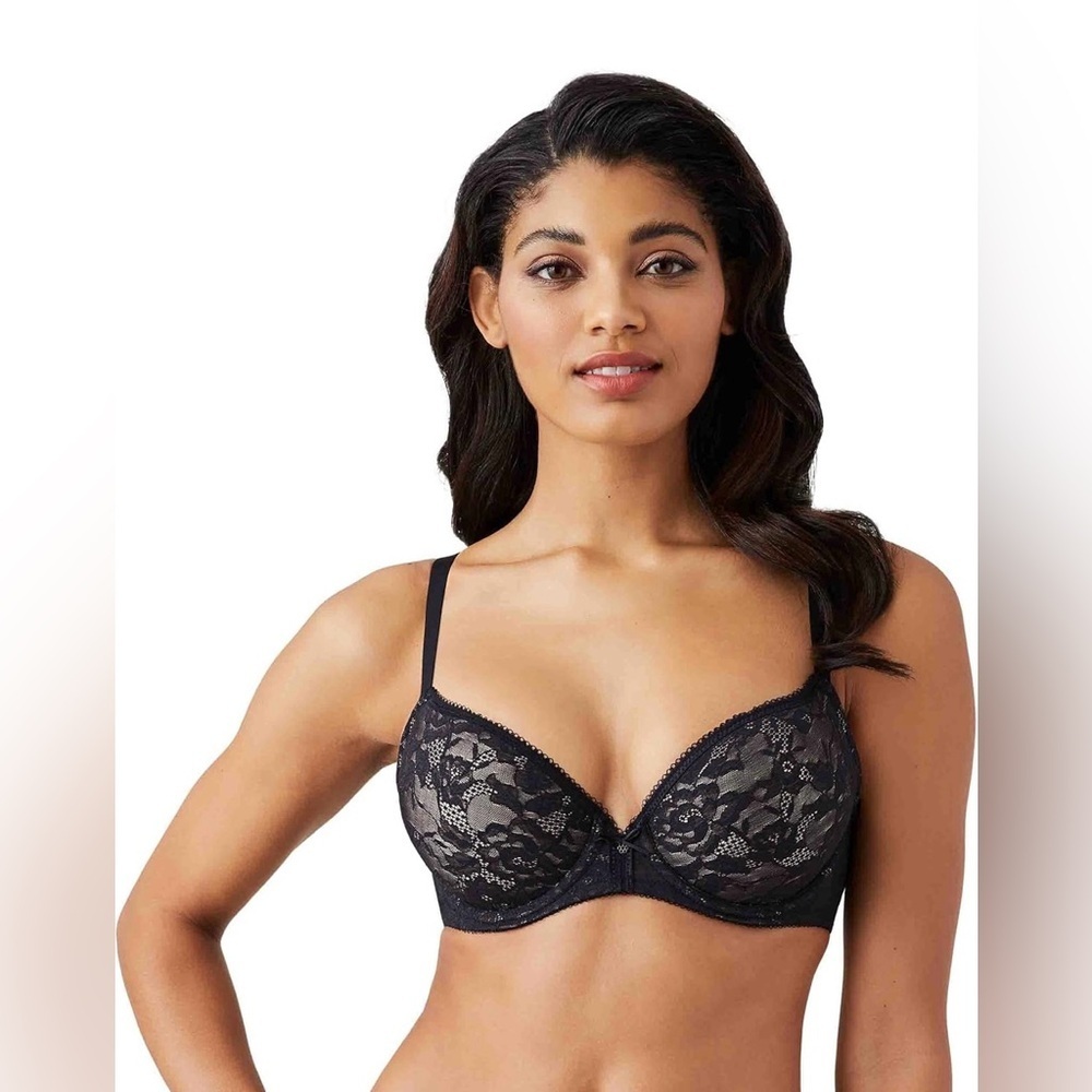 Wacoal Womens Lace Finesse Contour Bra, Black